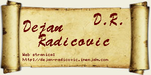 Dejan Radicović vizit kartica
